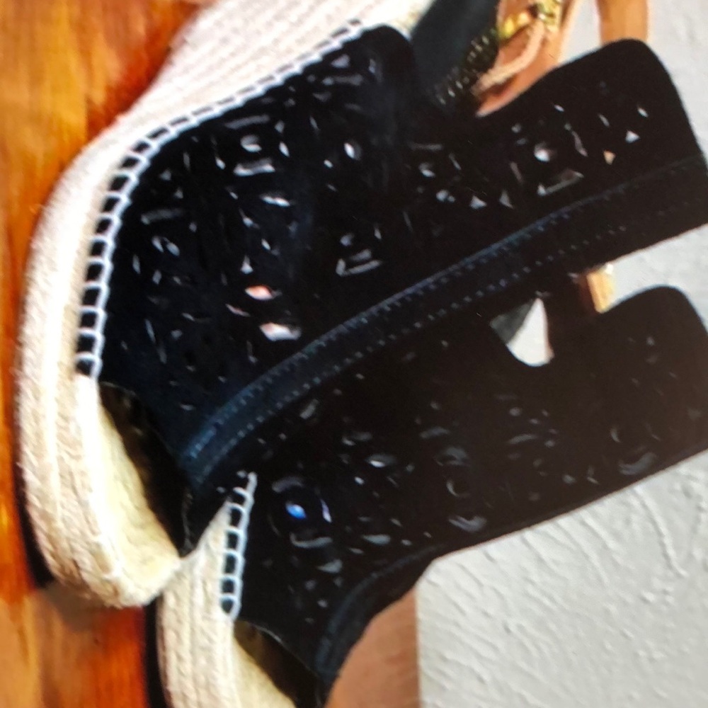 Seychelles black exhilarate espadrille wedge sandals in women’s